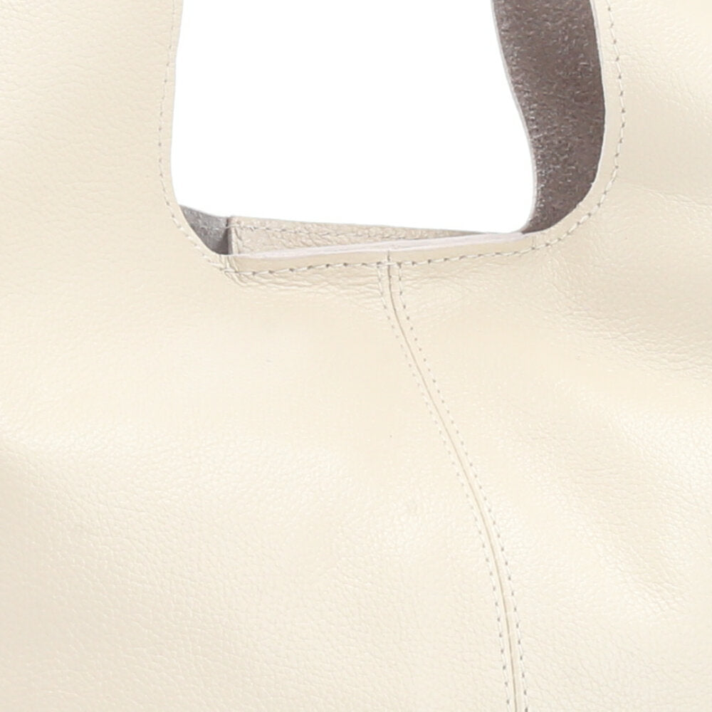 Bolsa Ombro Feminina em Couro Legítimo Marfim