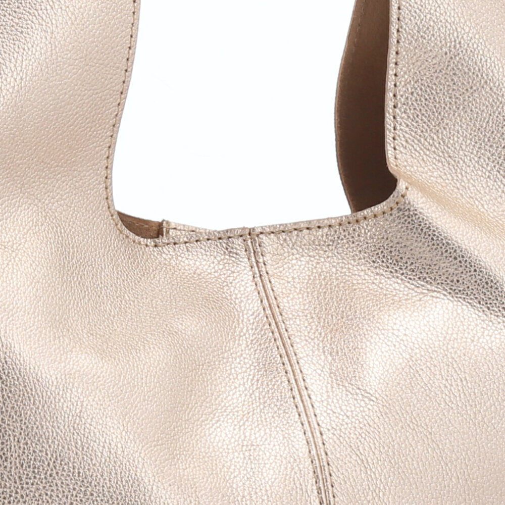 Bolsa Ombro Feminina em Couro Legítimo Ouro claro