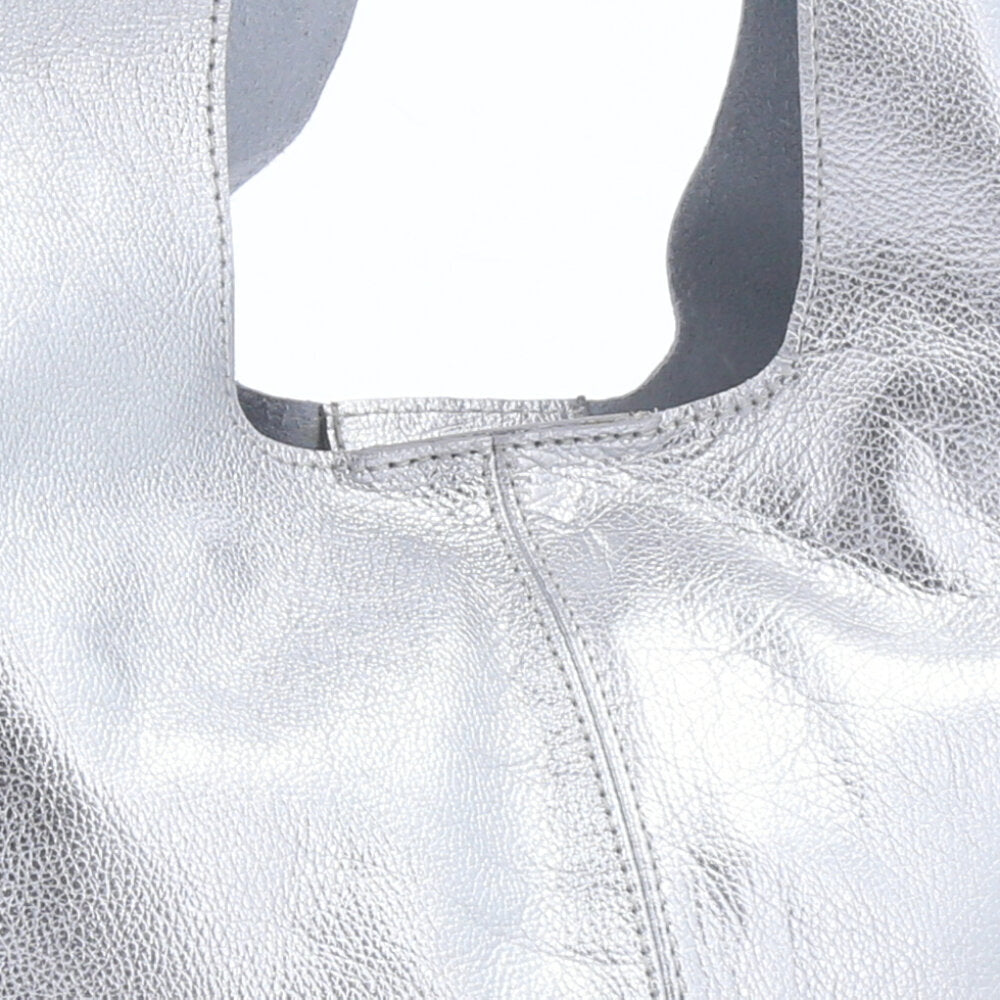 Bolsa Ombro Feminina em Couro Legítimo Prata