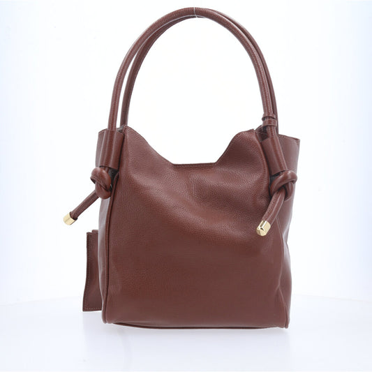 Bolsa de Couro com Alça de Nó Marrom
