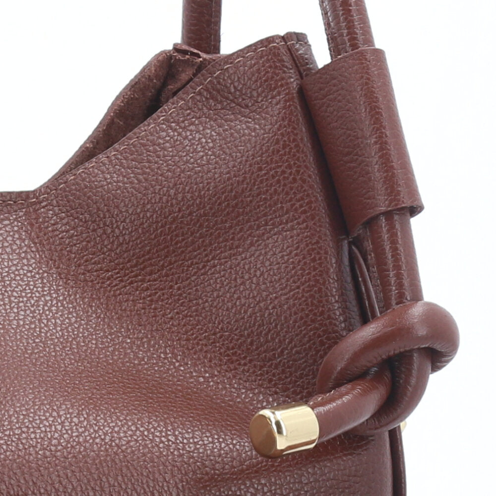 Bolsa de Couro com Alça de Nó Marrom