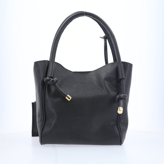 Bolsa de Couro com Alça de Nó Preto