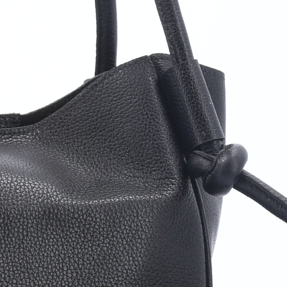 Bolsa de Couro com Alça de Nó Preto