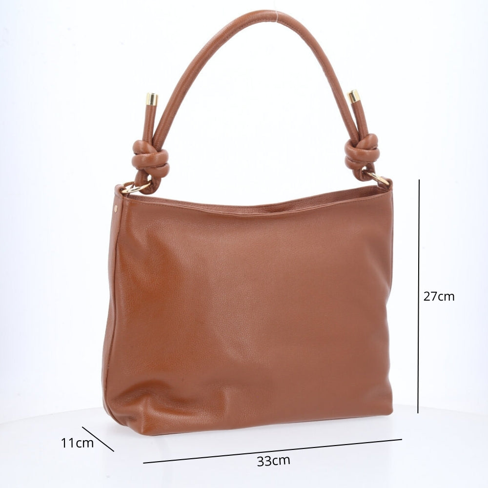 Bolsa de Couro Alça com Nó Caramelo