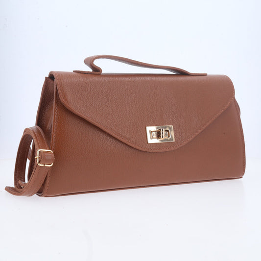 Bolsa Feminina em Couro Elegante Estruturada Caramelo