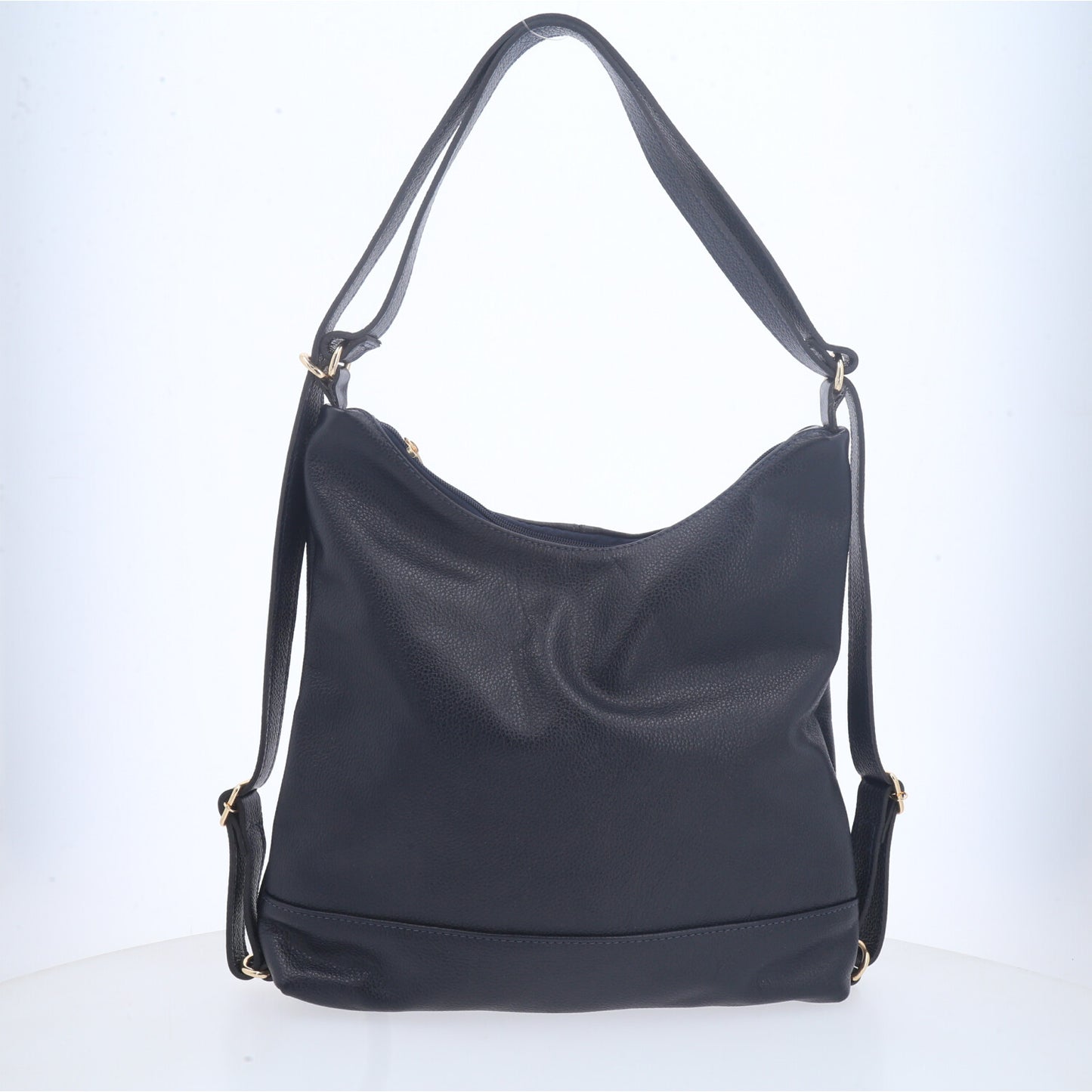 Bolsa de Couro Multifuncional que Converte em Mochila Azul escuro