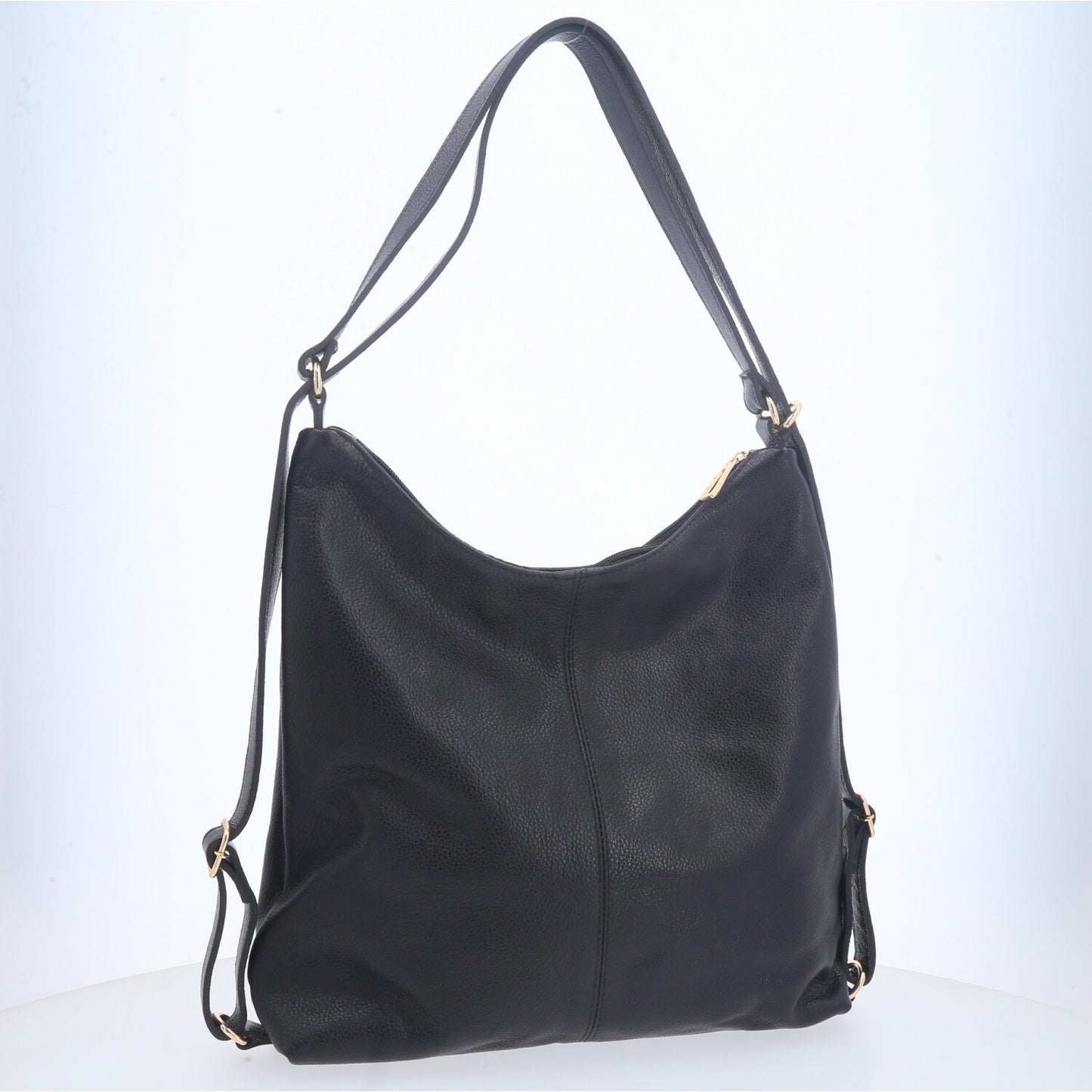 Bolsa de Couro Multifuncional que Converte em Mochila Preto