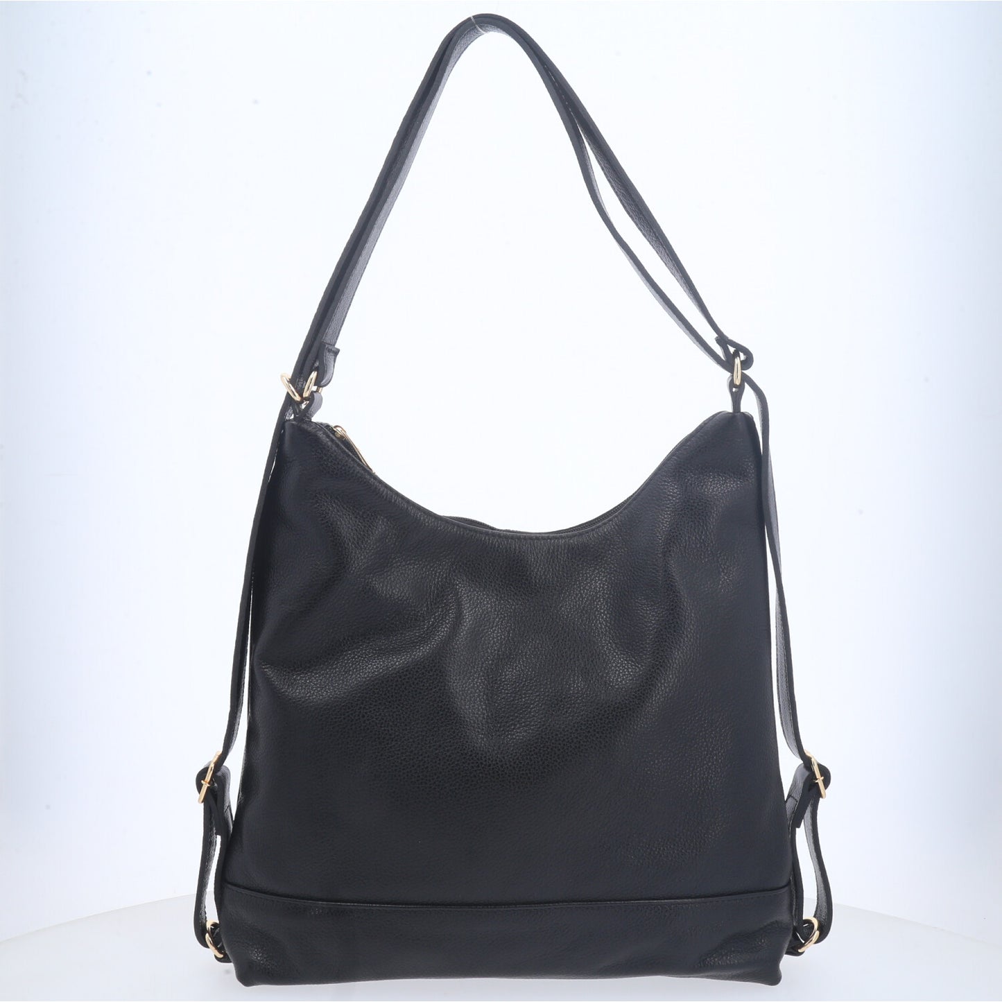 Bolsa de Couro Multifuncional que Converte em Mochila Preto