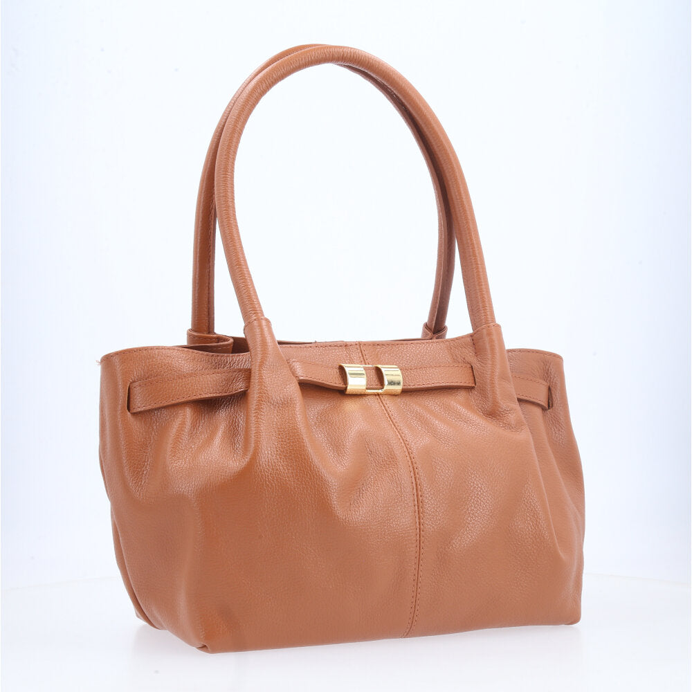 Bolsa Tote Feminina em Couro Caramelo