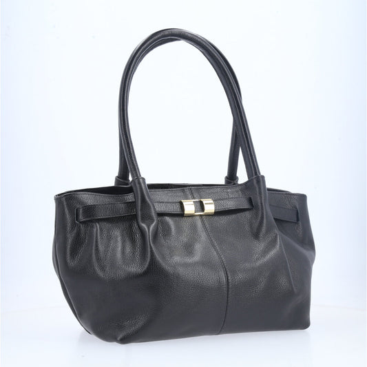 Bolsa Tote Feminina em Couro Preto