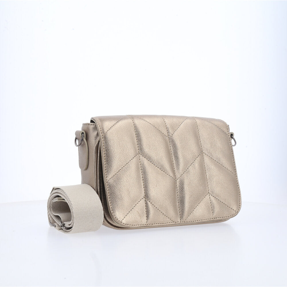 Bolsa Crossbody Feminina Metalizada Prata velha