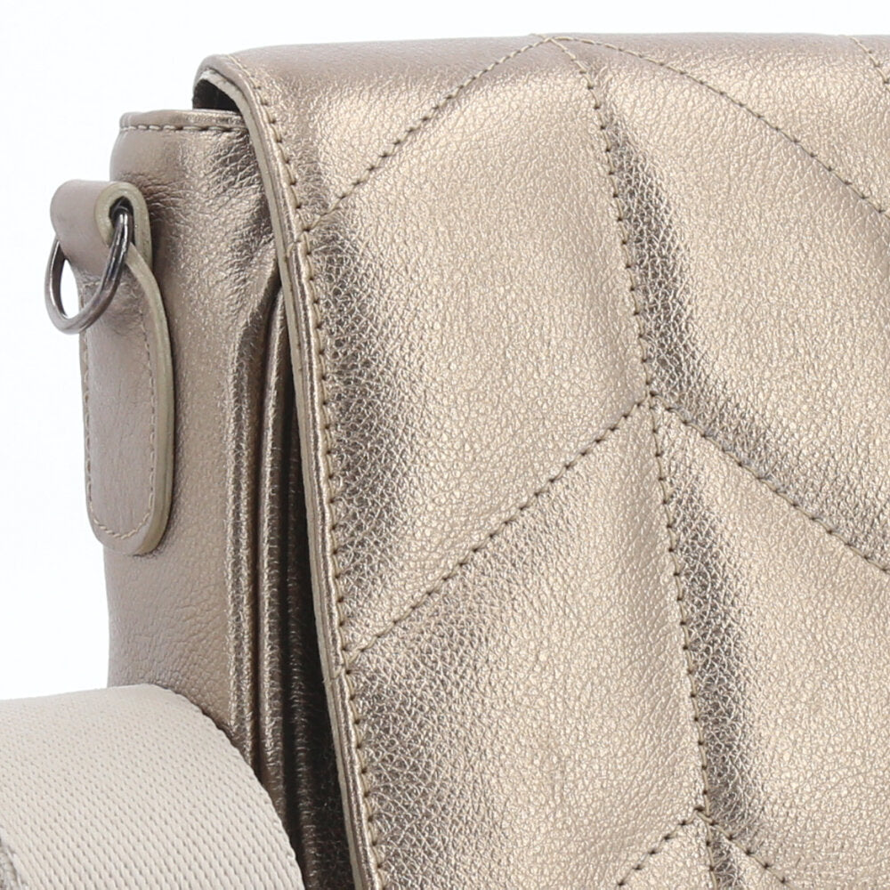 Bolsa Crossbody Feminina Metalizada Prata velha