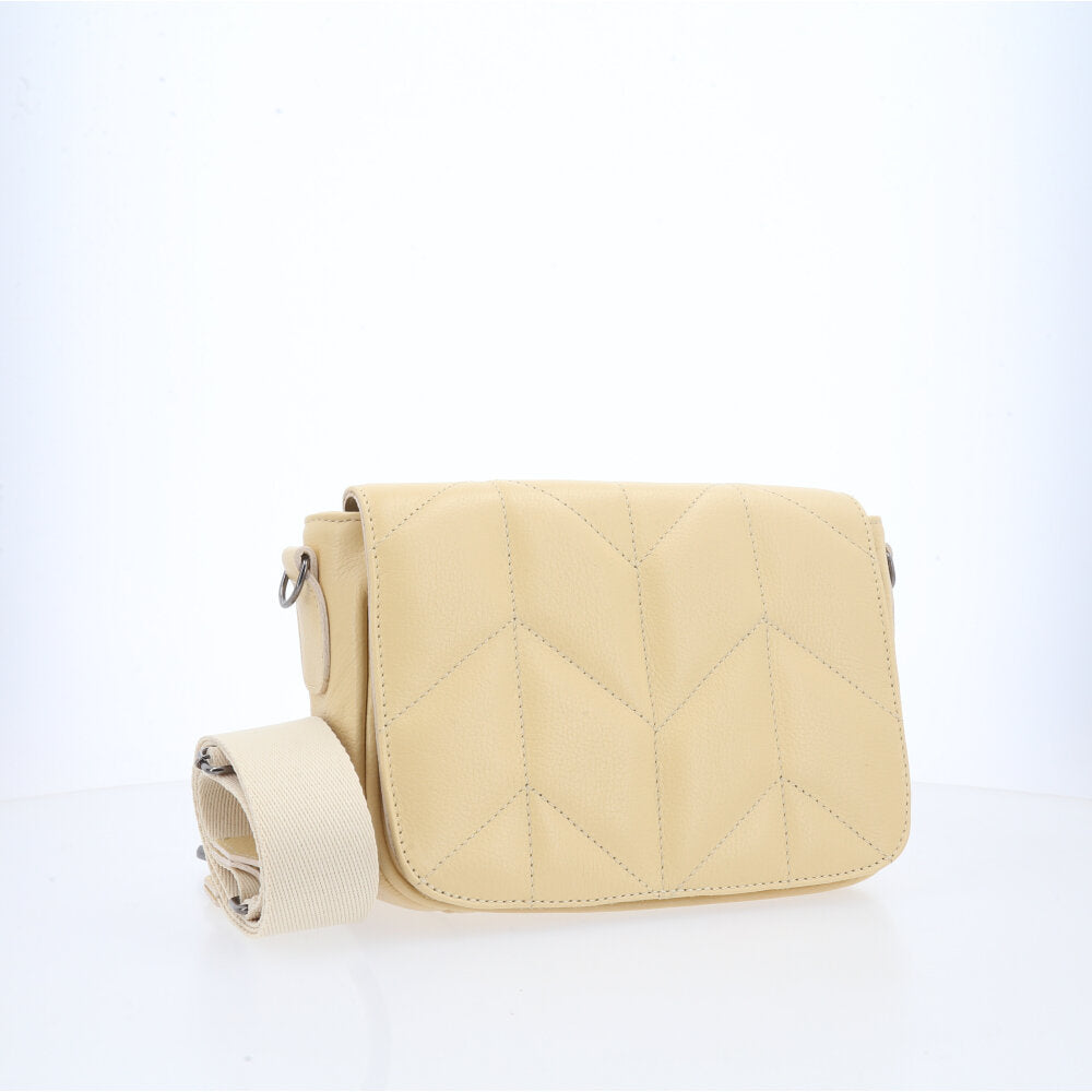 Bolsa Crossbody Feminina em Couro Matelassê Amarelo