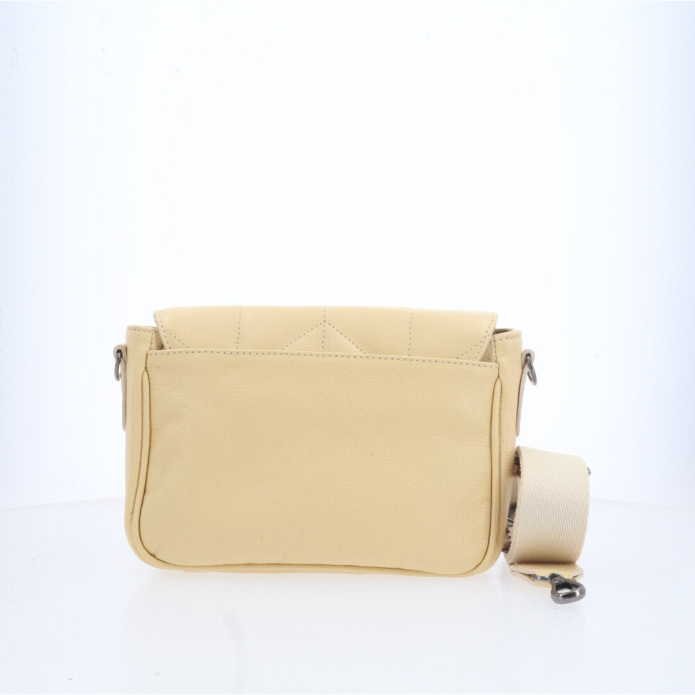 Bolsa Crossbody Feminina em Couro Matelassê Amarelo