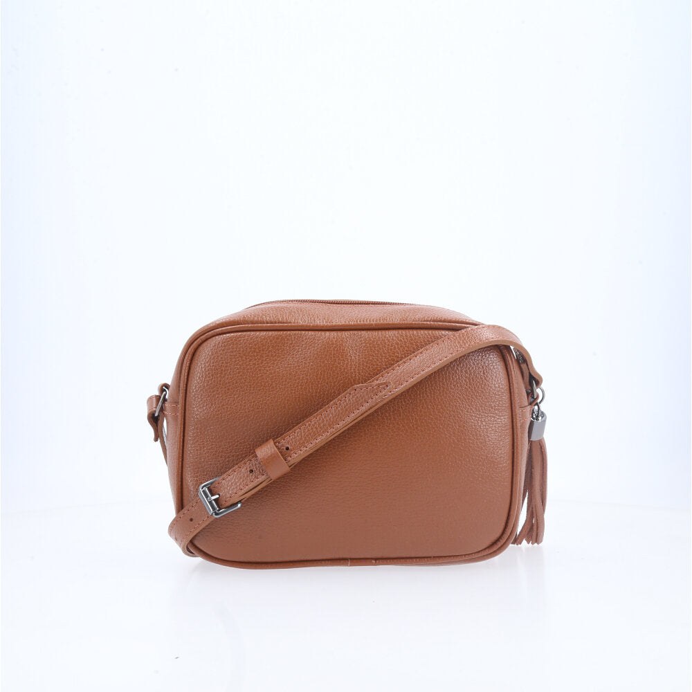 Bolsa Feminina Transversal em Couro Caramelo