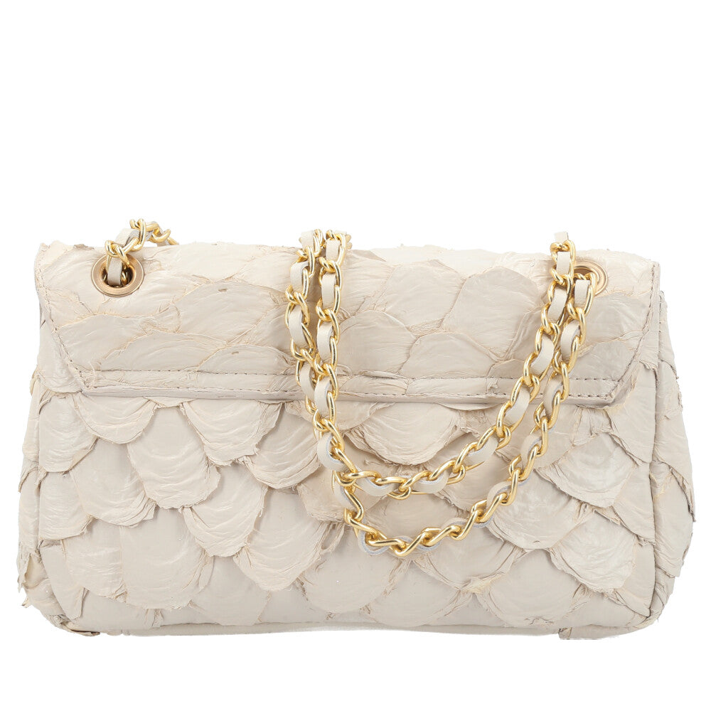 Bolsa de Couro Pirarucu Adele Bauarte Marfim