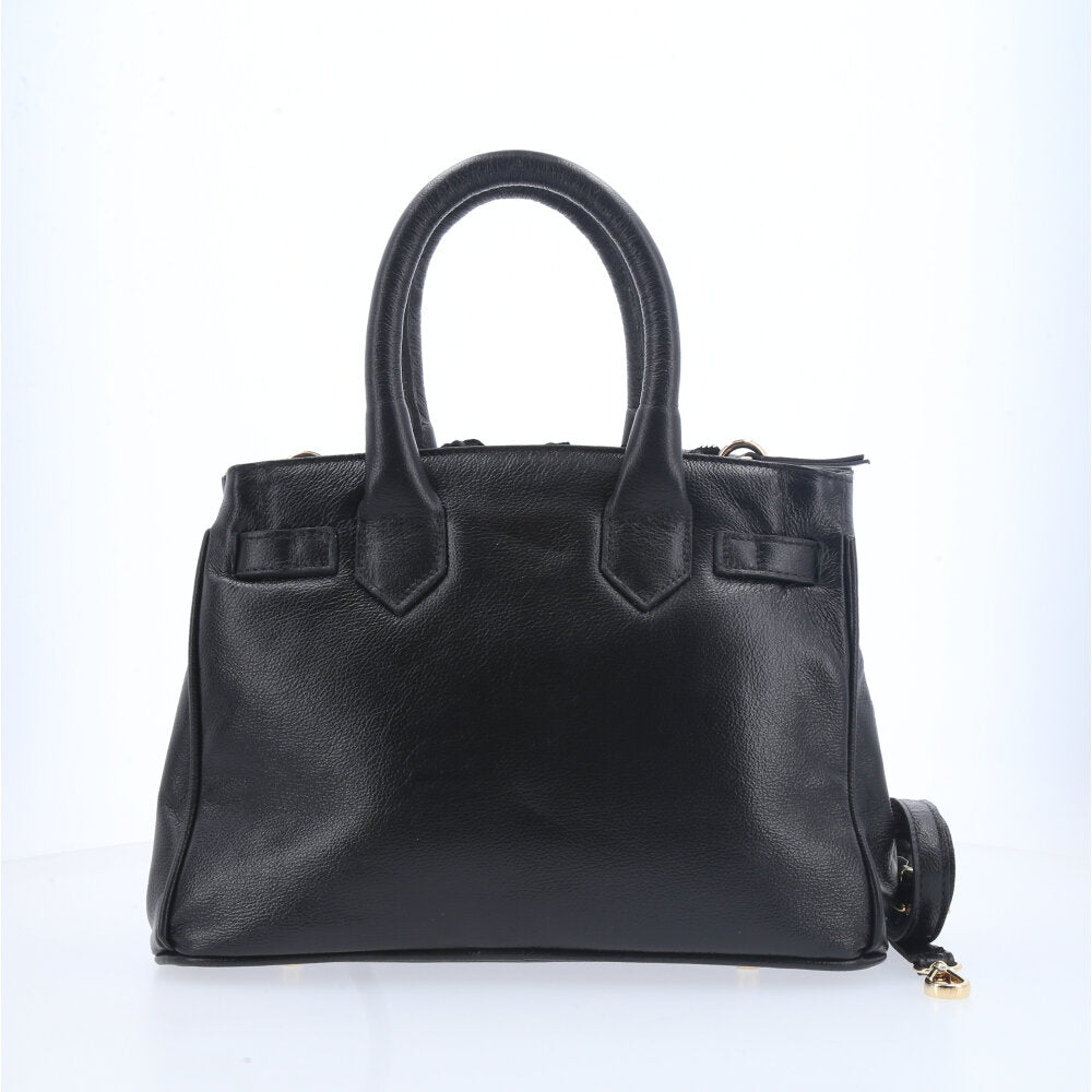 Bolsa de Ombro Pirarucu com Metal Ouro Preto