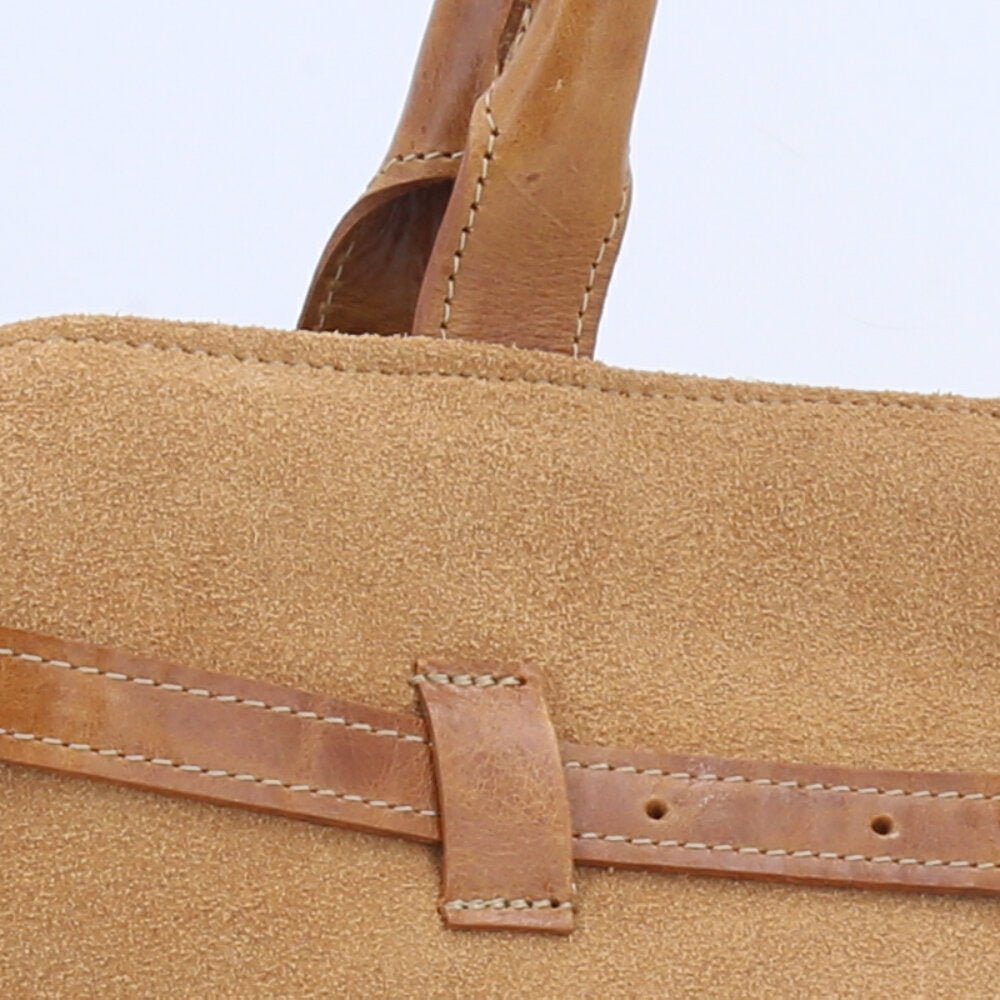 Bolsa Feminina Shoulder Bag em Couro Camurça Bauarte Bege escuro