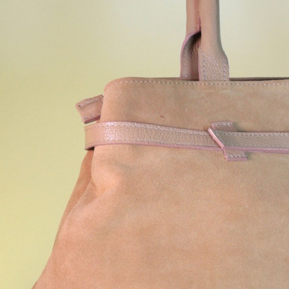 Bolsa Feminina Shoulder Bag em Couro Camurça Bauarte Caqui