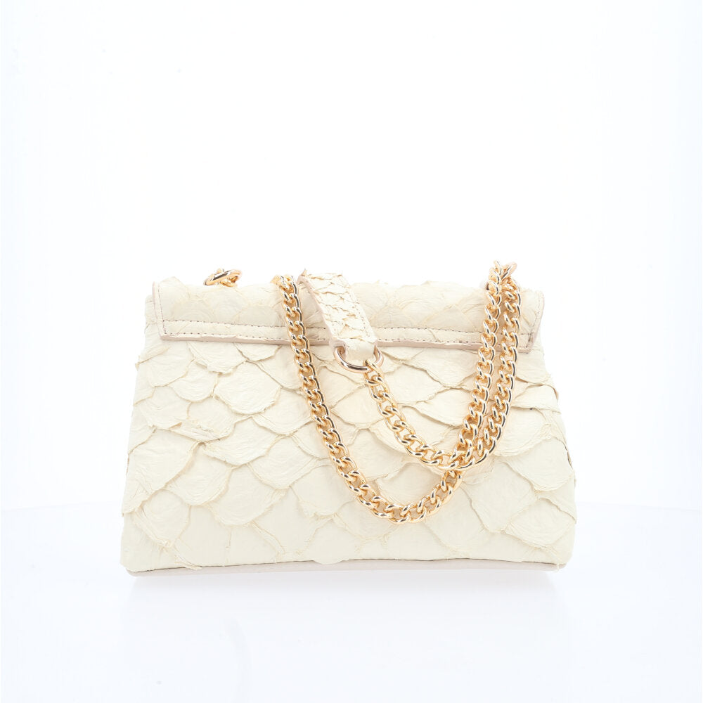 Bolsa de Couro Pirarucu Marfim
