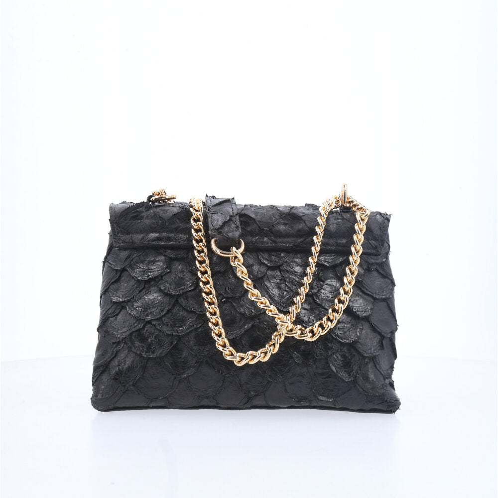Bolsa de Couro Pirarucu Preto