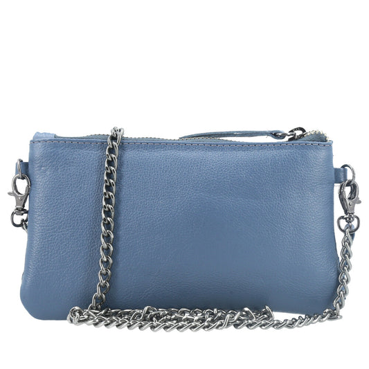 Bolsa Pequena em Couro Legítimo de Pirarucu Azul