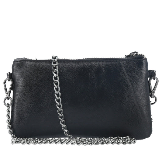 Bolsa Pequena em Couro Legítimo de Pirarucu Preto