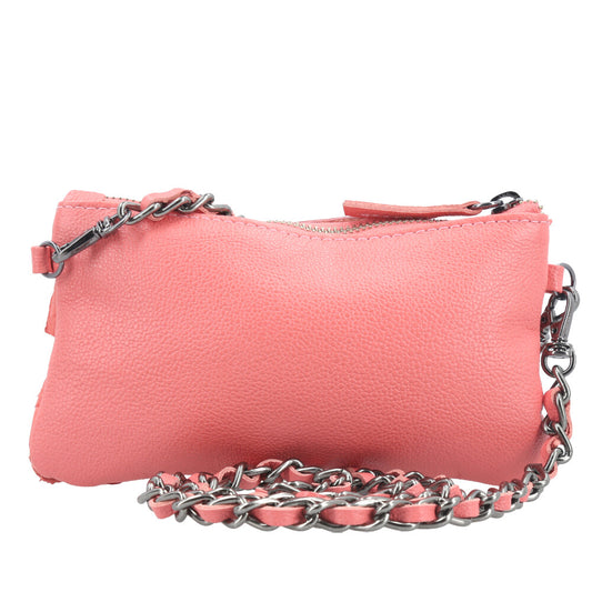 Bolsa Pequena em Couro Legítimo de Pirarucu Rosa