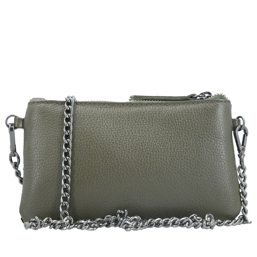Bolsa Pequena em Couro Legítimo de Pirarucu Verde escuro