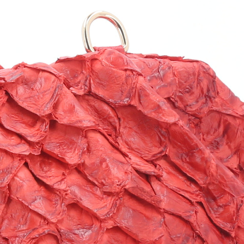 Bolsa Nuvem de Couro Pirarucu Vermelho
