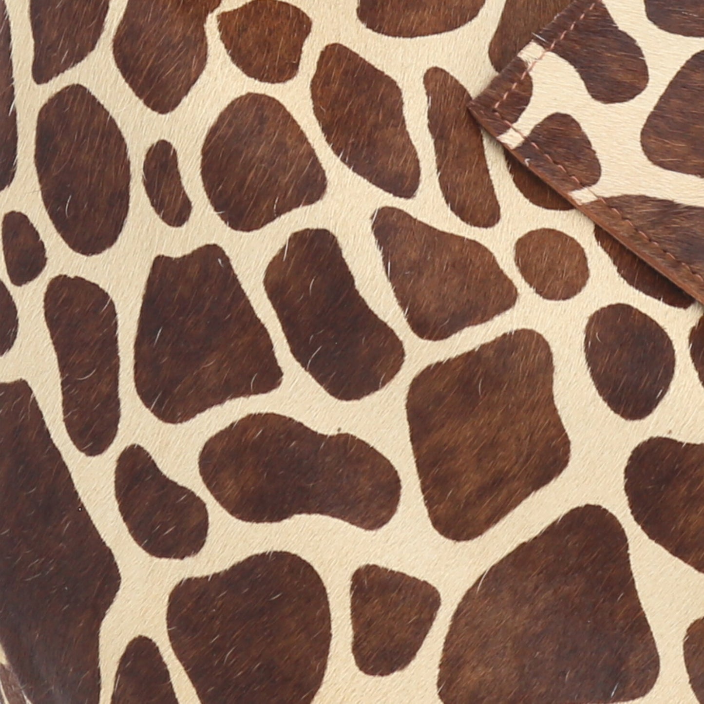 Bolsa de Ombro em Couro Estilo Animal Print com Carteira Bege