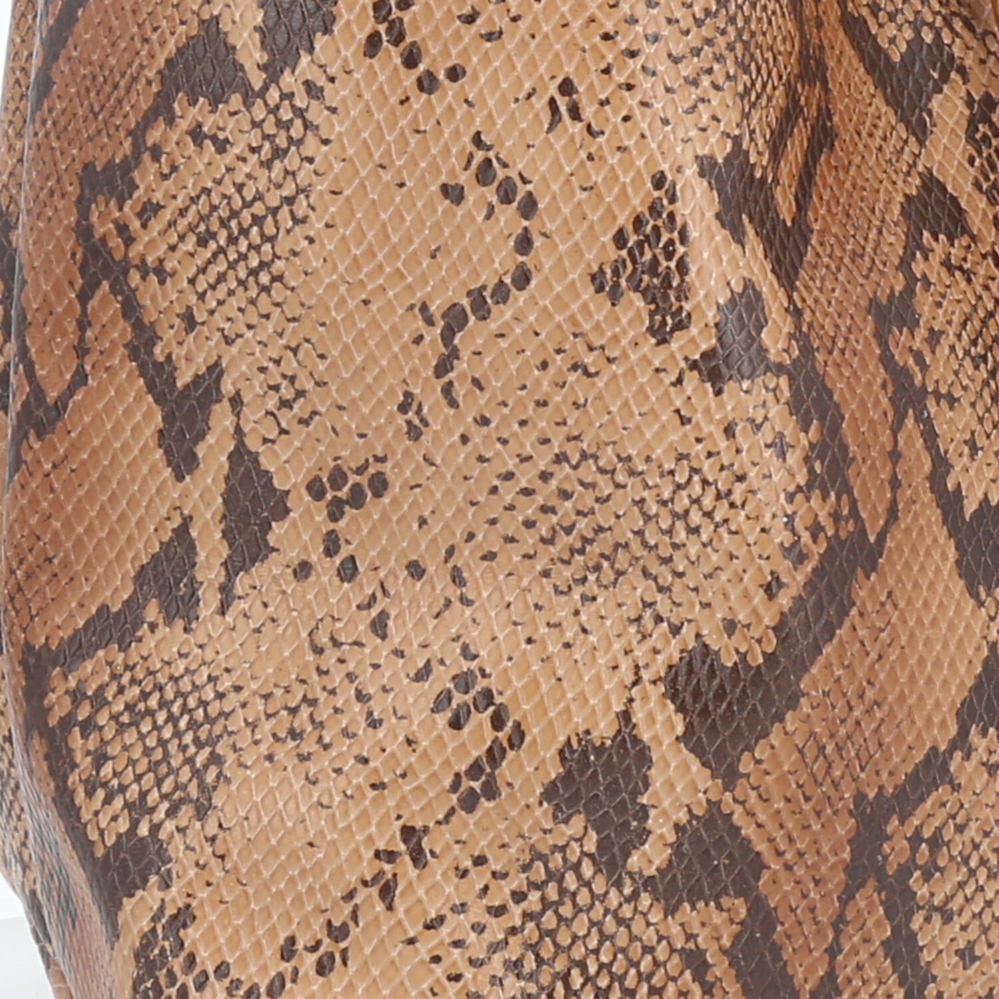 Bolsa de Ombro em Couro Estilo Animal Print com Carteira Bege escuro
