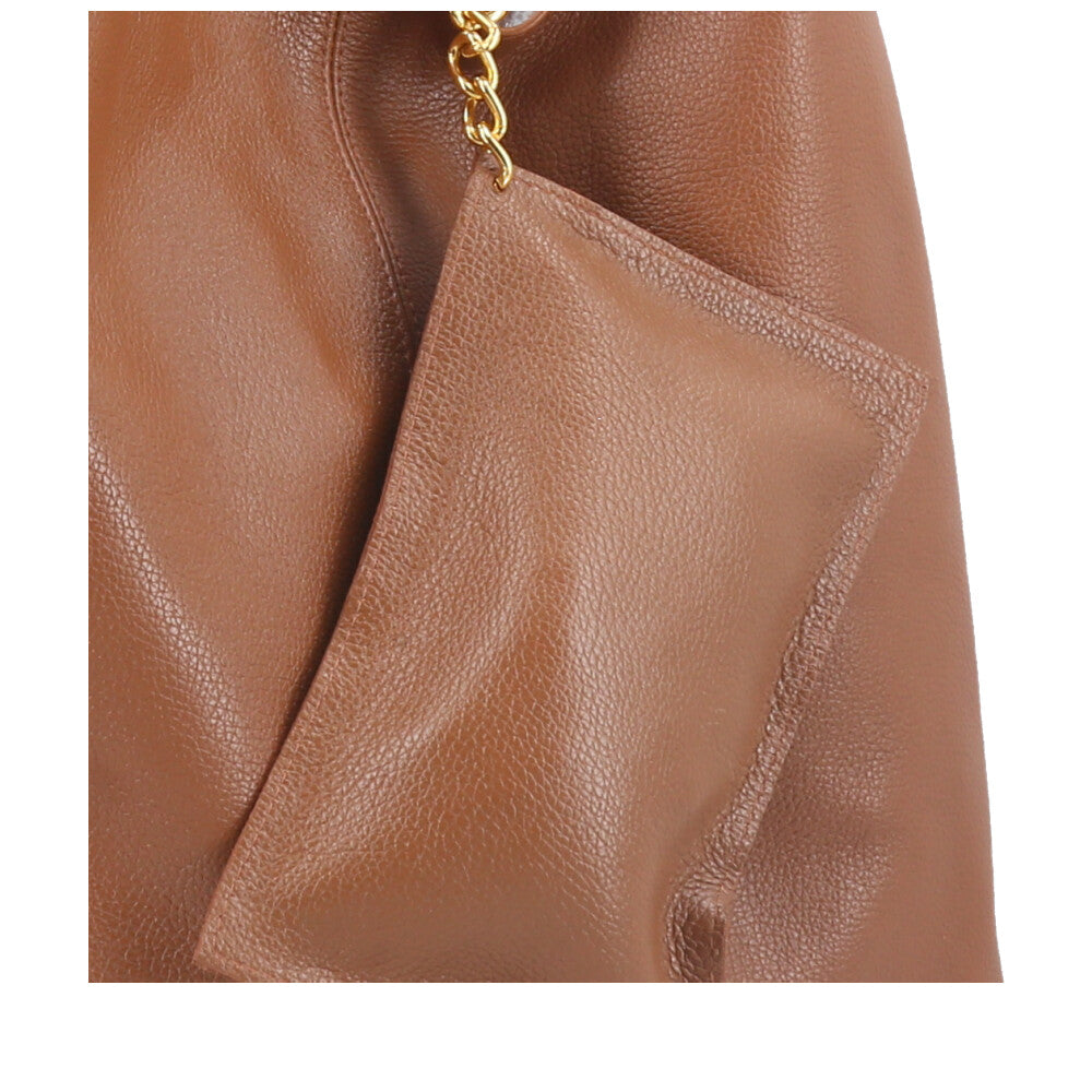Bolsa Hobo Feminina em Couro com Carteira Caramelo