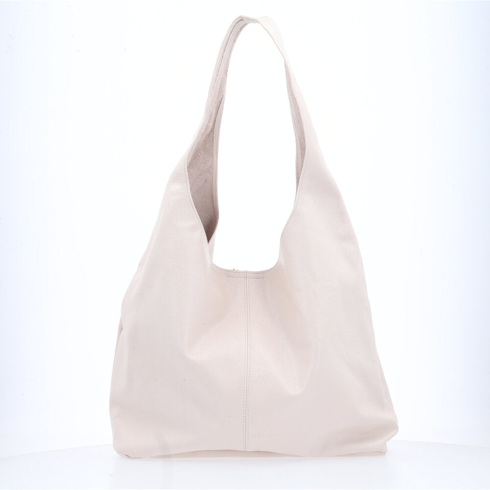 Bolsa Hobo Feminina em Couro com Carteira Marfim