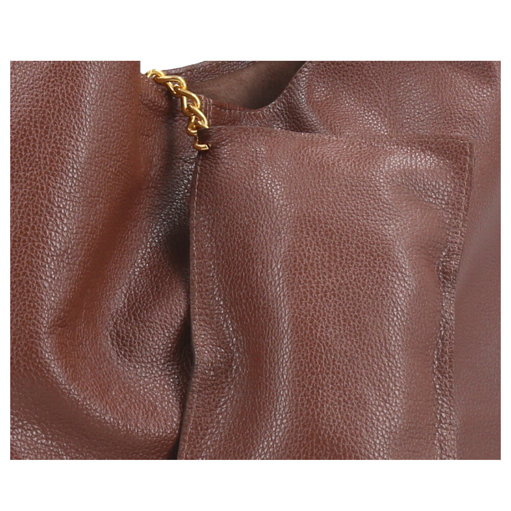 Bolsa Hobo Feminina em Couro com Carteira Marrom