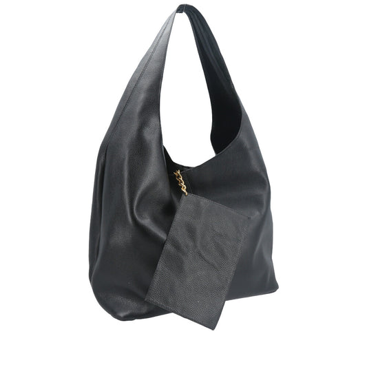 Bolsa Hobo Feminina em Couro com Carteira Preto