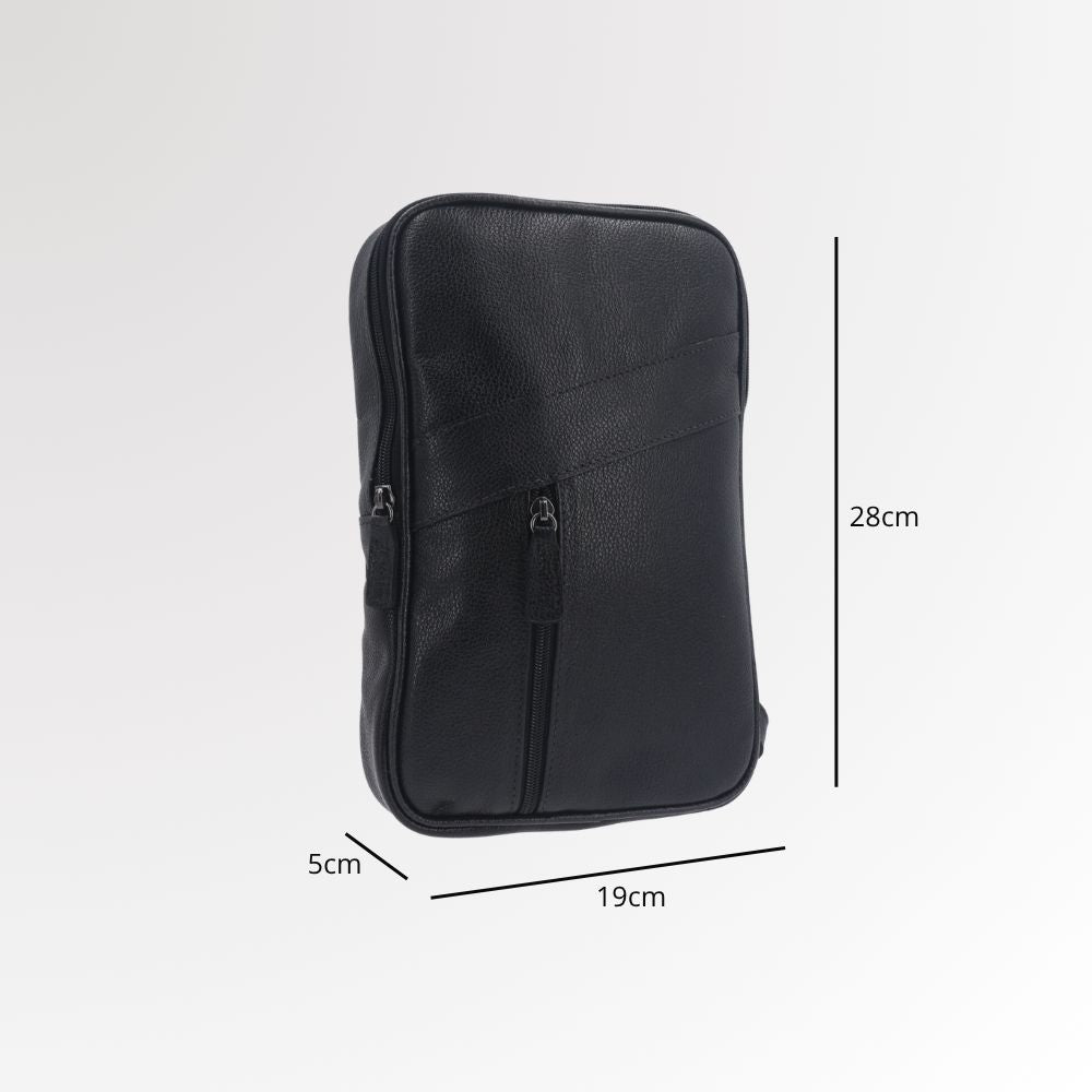 Pochete Impermeável Bag Masculina em Couro Legítimo Marrom