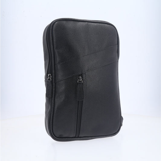 Pochete Impermeável Bag Masculina em Couro Legítimo Preto