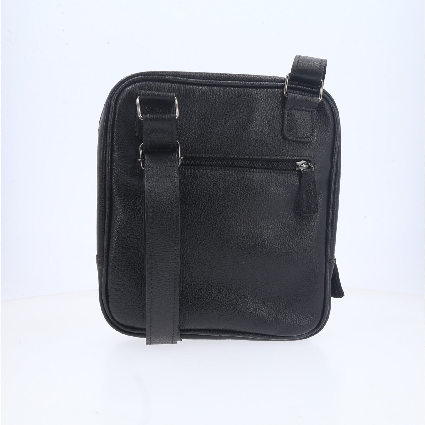 Bolsa Shoulder Bag Masculina em Couro Legitimo Preto