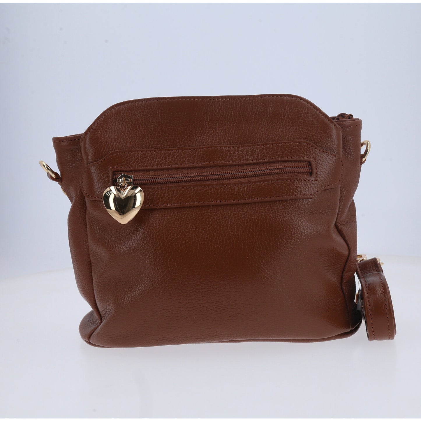 Bolsa Hobo em Couro com Alça Dupla Removível Caramelo