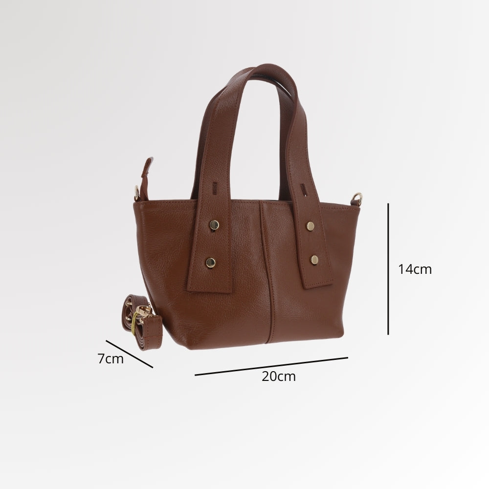 Bolsa Estruturada em Couro Caramelo