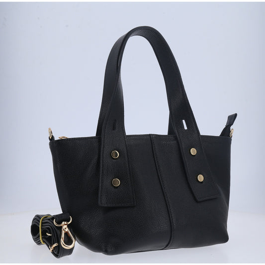 Bolsa Estruturada em Couro Preto