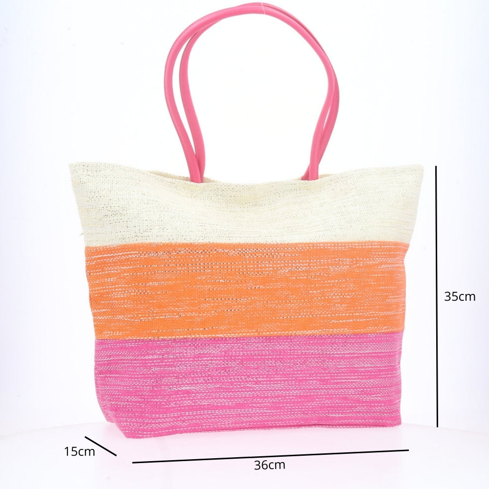 Bolsa de Praia Feminina Colorida Pink