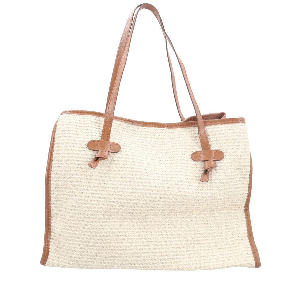 Bolsa de Praia Estilo Tote Bag em Ráfia  Bege escuro