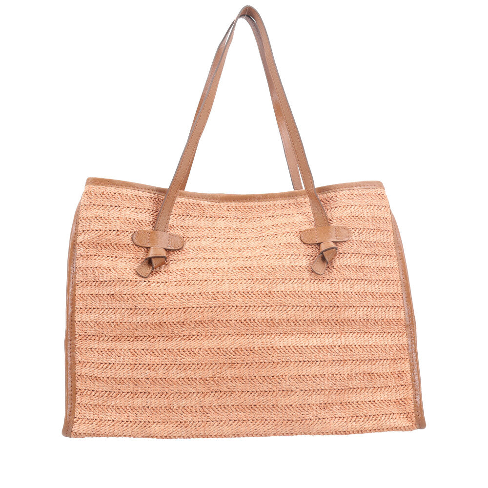 Bolsa de Praia Estilo Tote Bag em Ráfia  Caramelo
