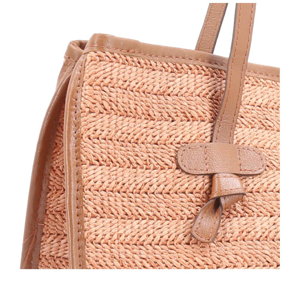 Bolsa de Praia Estilo Tote Bag em Ráfia  Caramelo