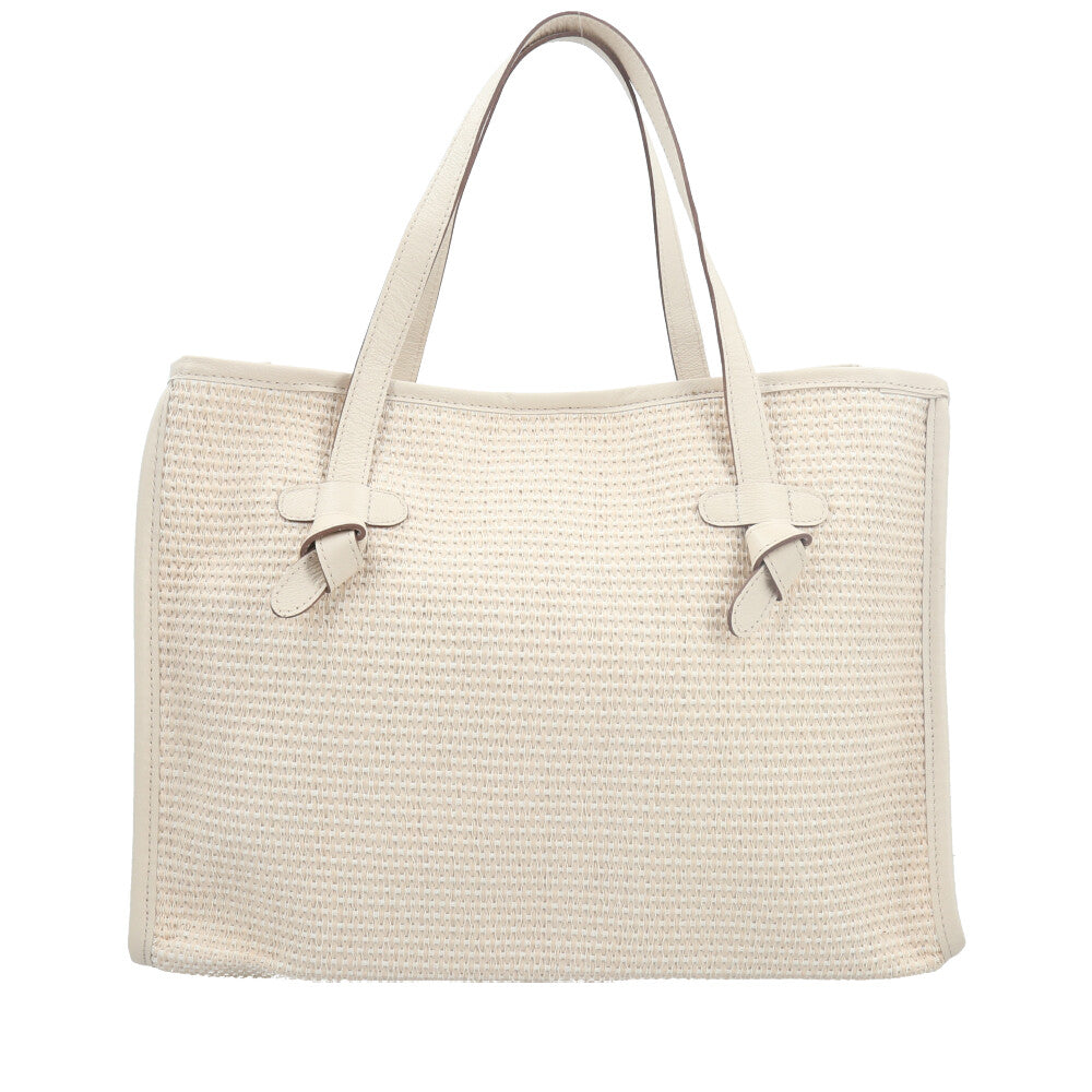 Bolsa de Praia Estilo Tote Bag em Ráfia  Marfim