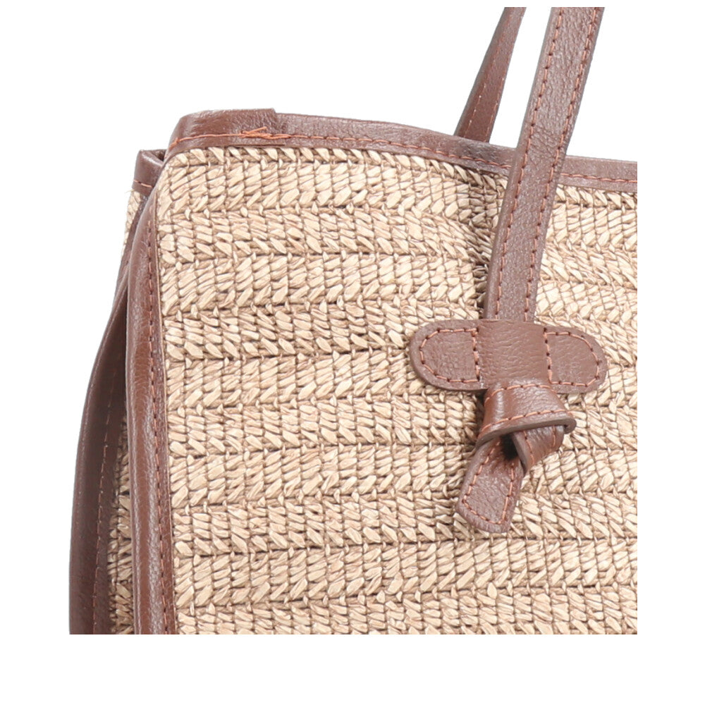 Bolsa de Praia Estilo Tote Bag em Ráfia  Marrom