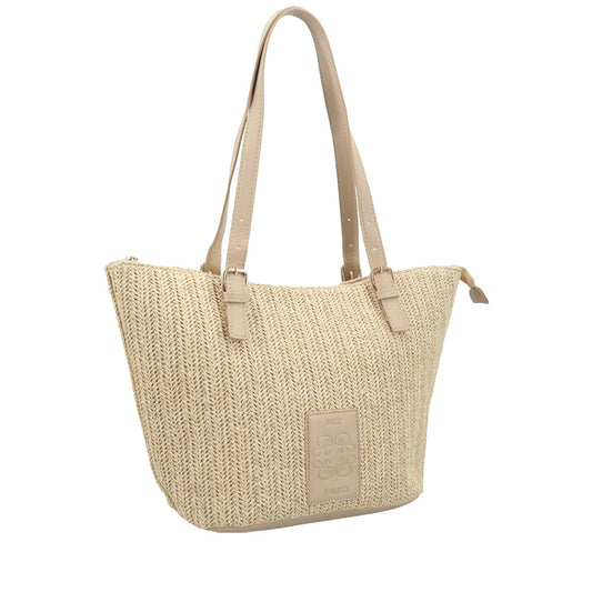 Bolsa Palha com Fly Rafaella Bauarte Bege