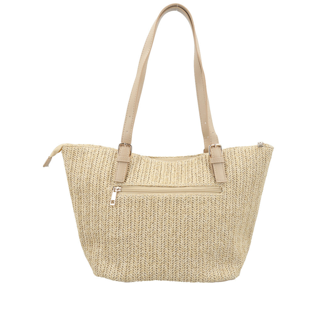 Bolsa Palha com Fly Rafaella Bauarte Bege